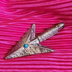 Arrow pendant Silver Native American Vintage Art